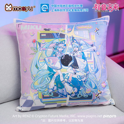 Hatsune Miku Encounter The Vintage And The Future In The Mirror Square Pillow