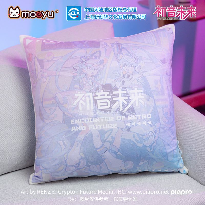 Hatsune Miku Encounter The Vintage And The Future In The Mirror Square Pillow