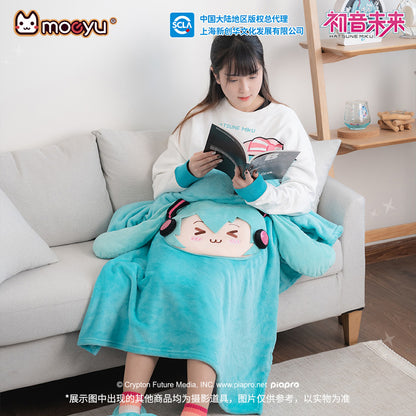 Hatsune Miku Squinting Eyes Series Multifunctional Pillow Blanket