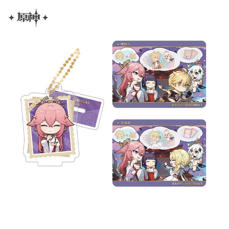 Genshin Impact Capturing the Good Times Series Stand Keychain& Collection Card