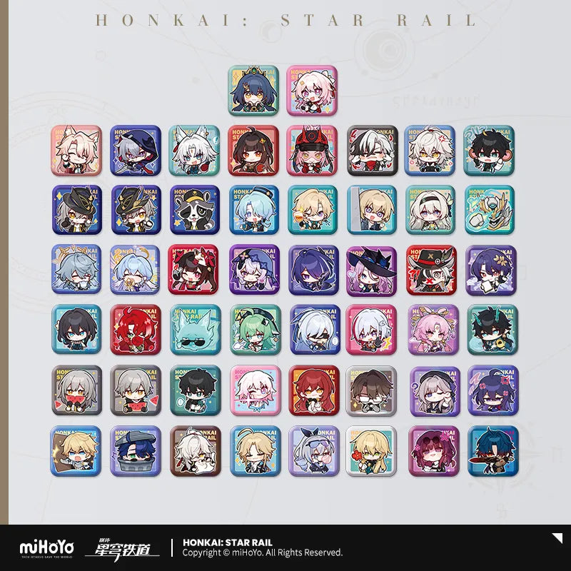 Honkai: Star Rail Pom-Pom Exhibition Series Square Tinplate Badge