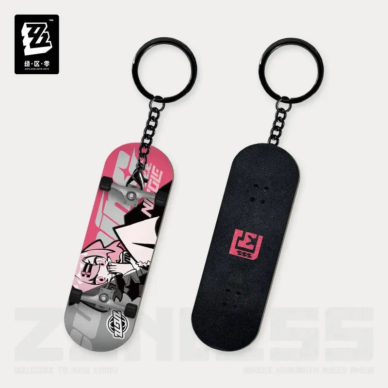 Zenless Zone Zero New Eridu Series Cunning Hares AKA Gentle House Chibi Fingertip Skateboard Pendant Keychain