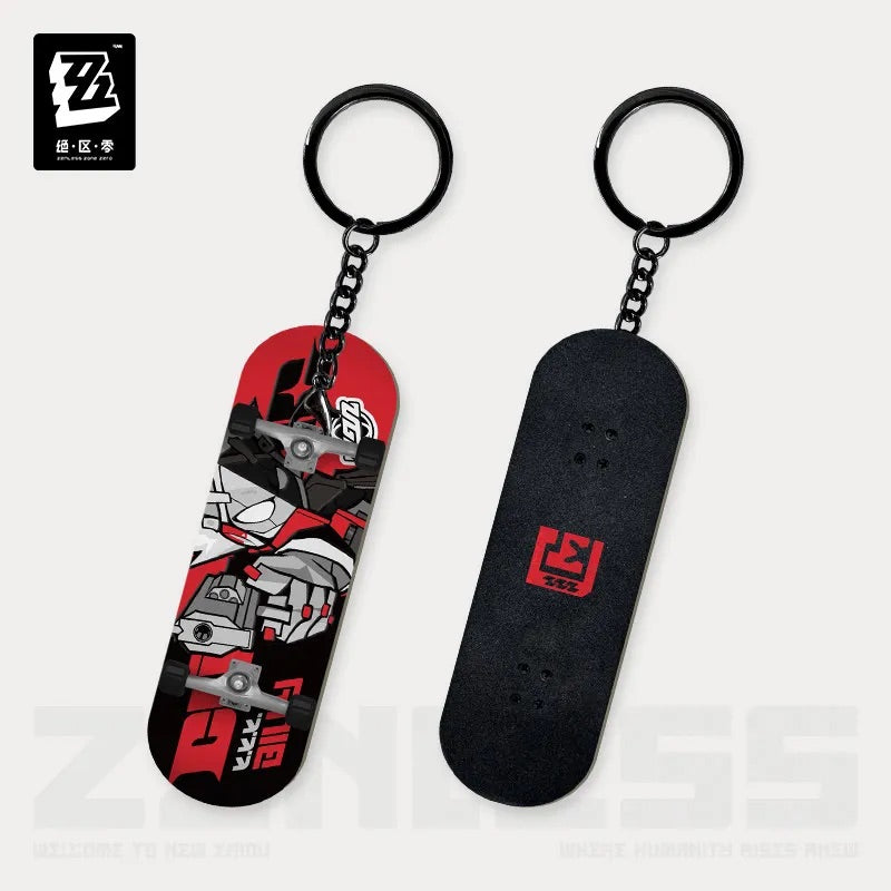 Zenless Zone Zero New Eridu Series Cunning Hares AKA Gentle House Chibi Fingertip Skateboard Pendant Keychain