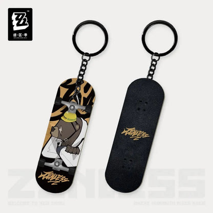 Zenless Zone Zero New Eridu Series Belobog Heavy Industries Chibi Fingertip Skateboard Pendant Keychain