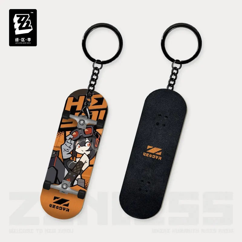 Zenless Zone Zero New Eridu Series Belobog Heavy Industries Chibi Fingertip Skateboard Pendant Keychain