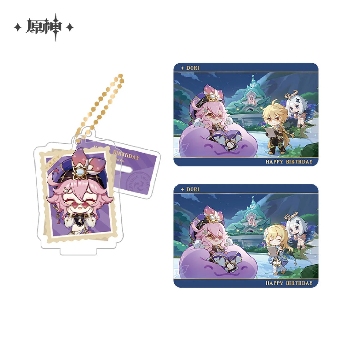 Genshin Impact Capturing the Good Times Series Stand Keychain& Collection Card