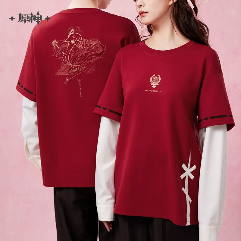 Genshin Impact Yae Miko Impression Series Patchwork Long-Sleeved T-shirt