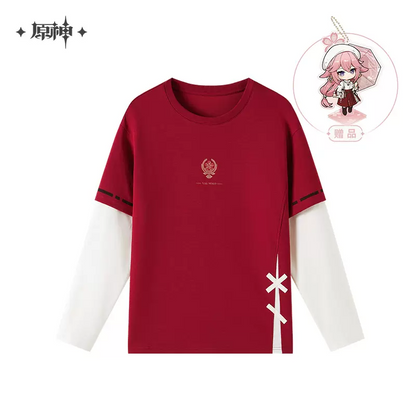 Genshin Impact Yae Miko Impression Series Patchwork Long-Sleeved T-shirt