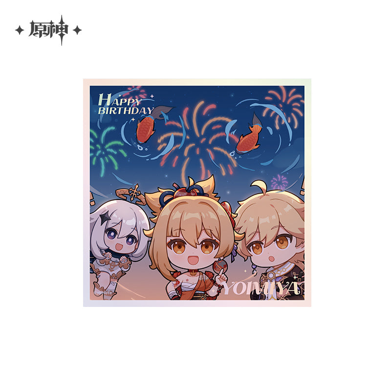 Genshin Impact Happy Birthday Series Mini Shikishi Card Board